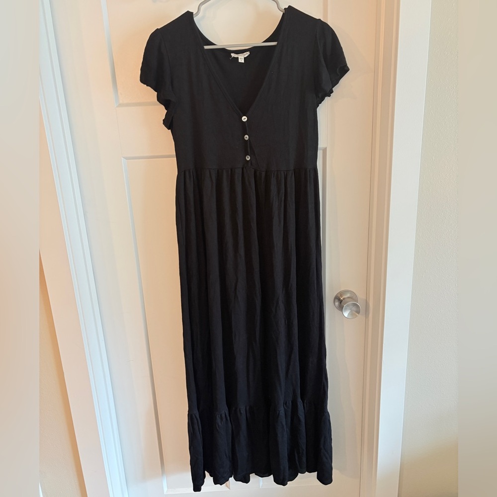 Black Button-Front Dress